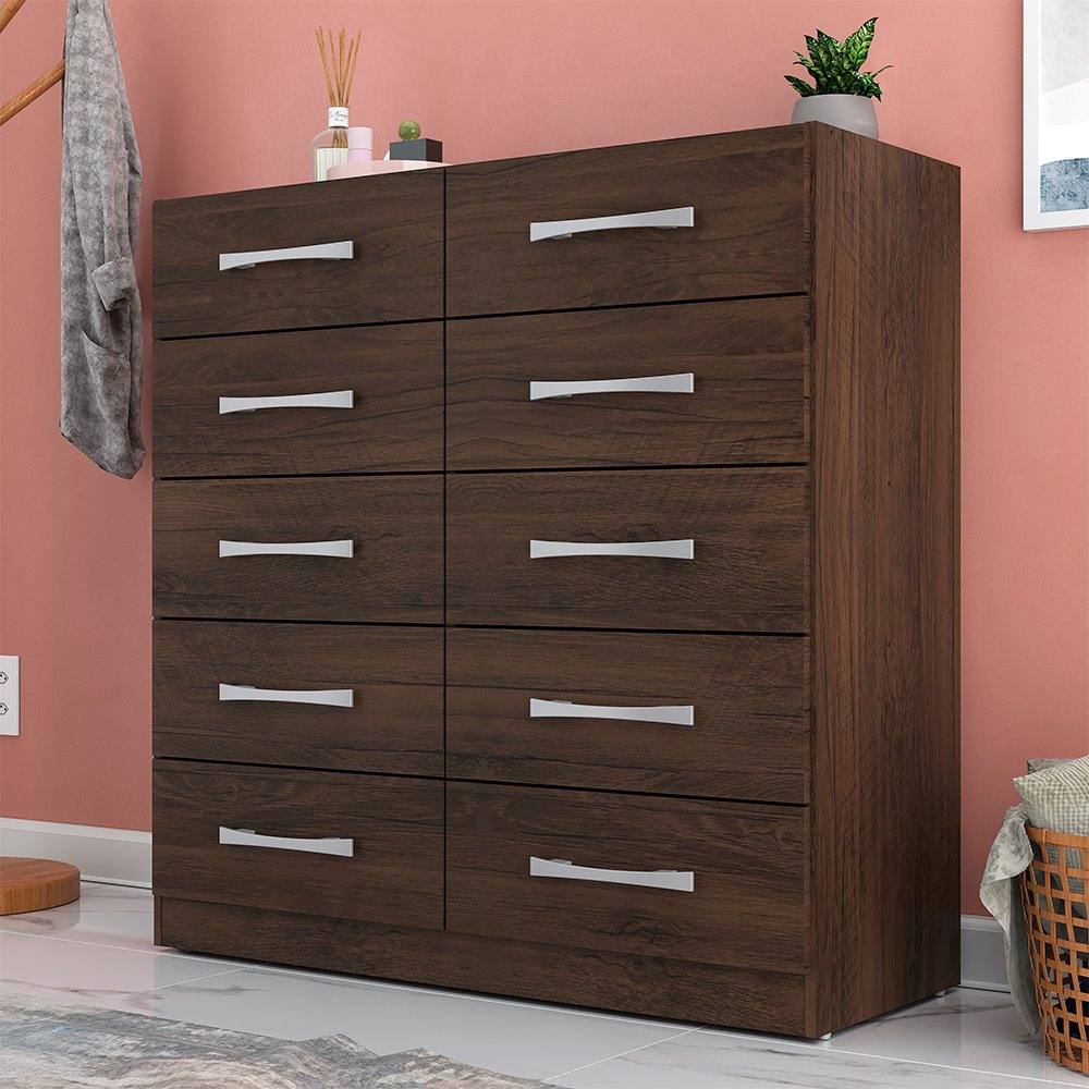 Cômoda com 10 Gavetas Torres Cacau